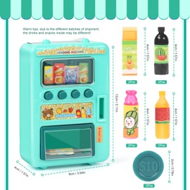 Finetoknow Mini Vending Machine, Mini Food Doll House Decoration, Miniature Food Accessories, 1:12 Vending Machine Mini Things for Doll House Furniture Kitchen Decoration, Green (GR01)