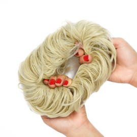 Yamel Messy Bun Hair Pieces for Women Hair Bun Extension Natural Blonde Updo Curly Messy Bun Scrunchie