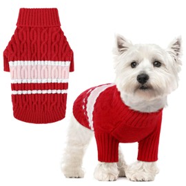 AOFITEE Dog Sweaters for Small Dogs, Warm Turtleneck Small Dog Sweater, Knitted Pullover Cat Sweater Dog Sweatshirt for Cold Weather, Soft Thermal Knitwear for Small Medium Dogs Cats