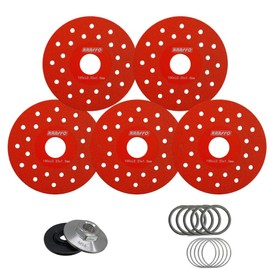 KRAFFO 4 Inch Ultra-Thin Diamond Cutting Disc 5pcs with M14 Lock Nut 2pcs – Glass, Ceramic, Tile, Marble, Jade, Crystal, Wine Bottle – Smooth & Precise Angle Grinder Blade