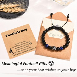 Shuxin Football Gifts for Boys, Football Bracelet Gifts for Teenage Boys, Birthday Christmas Stocking Fillers Graduation Jewellery Presents for Grandson Son Team Friends Nephew Brother