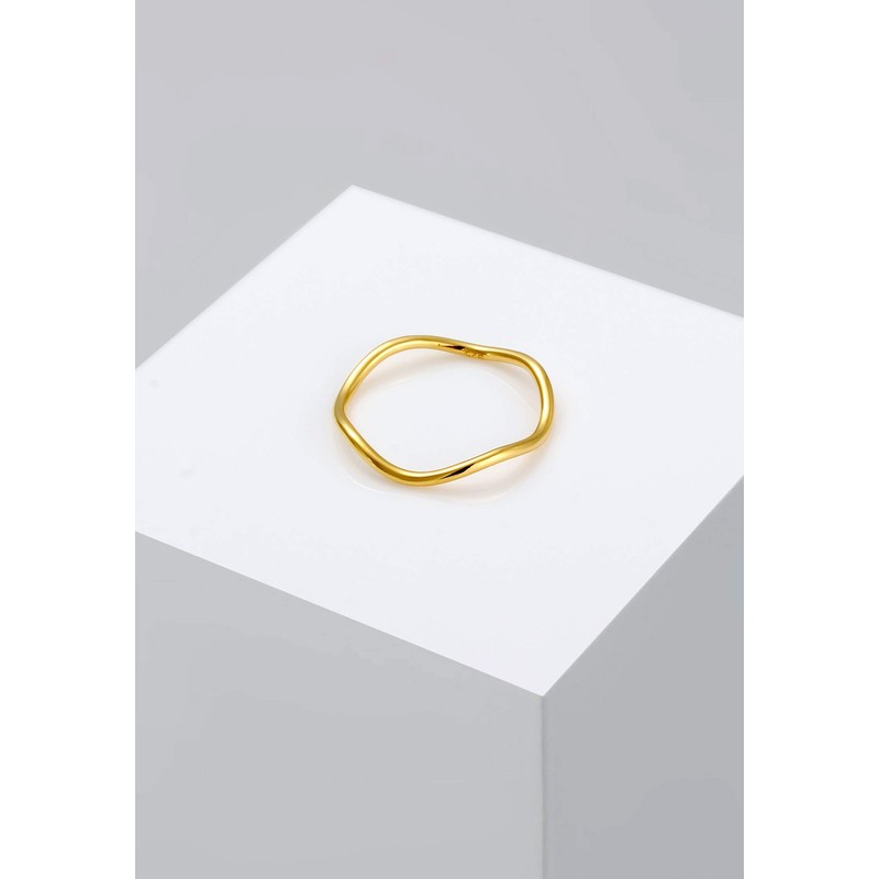Elli Minimal Geo 0611642116 Ring Waves 925 Silver Gold-Plated, Facet