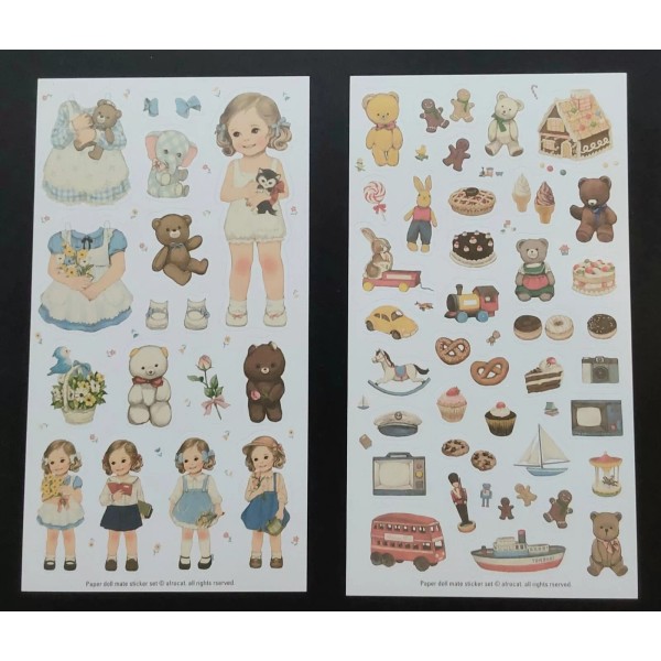 Afrocat Retro Paper Doll Sticker Sheets ***ADORABLE***