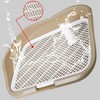 Dog Potty Tray with Raised Fences Removable Mesh Grid Pad