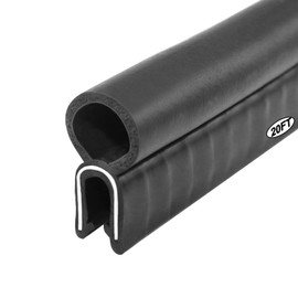 Storystore Car Door Rubber Seal Strip, Fits 1/16" Edge, Trim Seal with Top Bulb for Cars, Boats, RVs, Trucks, and Home Applications, Automotive Weather Striping (20Ft)