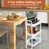 YSSOA Rolling Storage Cart, 3 Tier Slim Mobile Shelving Unit