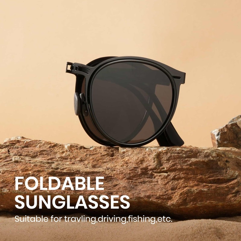 Cyxus P1568 Folding Sunglasses, Polarized Lenses, UV Protection, Small Face