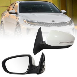 Kspeed Rear Door View Mirror Fit For 2011 2012 2013 Kia Optima EX/LX/SX，With Turn Signal Side Door View Mirror Driver Left Side Replacement for 876202T110 KI1320152（5 Pins，White）