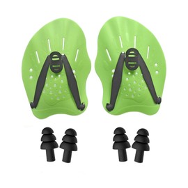 LIANRISES Hand Paddles For Swimming Training For Hands Adults Kids, Water Gloves to Help Upper Body Resistance, Adjustable and 2 pairs Waterproof Ear Plugs