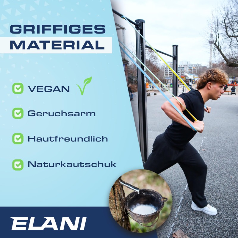 ELANI Resistance Bands Set, 25 kg - 45 kg, Multicoloured