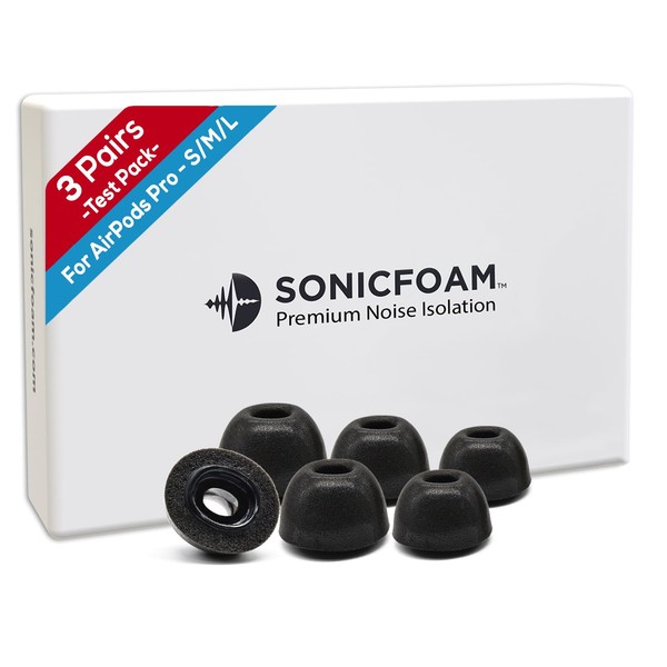 SONICFOAM SONICFOAM Memory Foam Earbud Tips - Premium Noise Isolation,