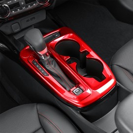 Center Console Gear Shift Panel Frame Cover Trim,Car Gear Shift Knob Console,Panel Trims,Cup Holder Frame Cover,Compatible with Chevy Trax 2024-2025 Accessories (Red)