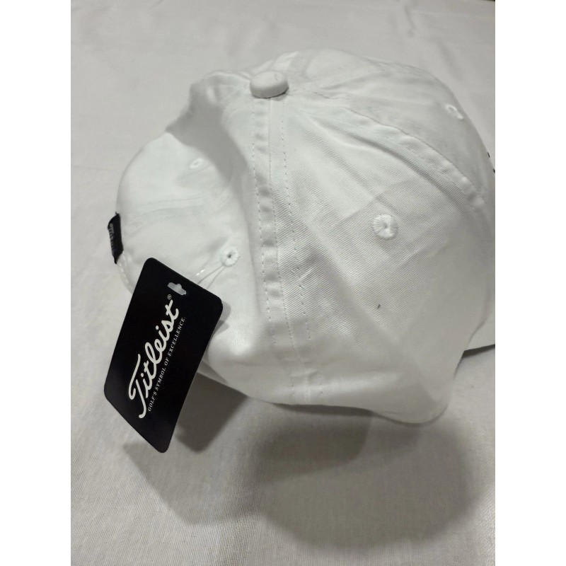 Titleist Logo Bear SCJG Logo White Strap Back Unisex Hat/Cap