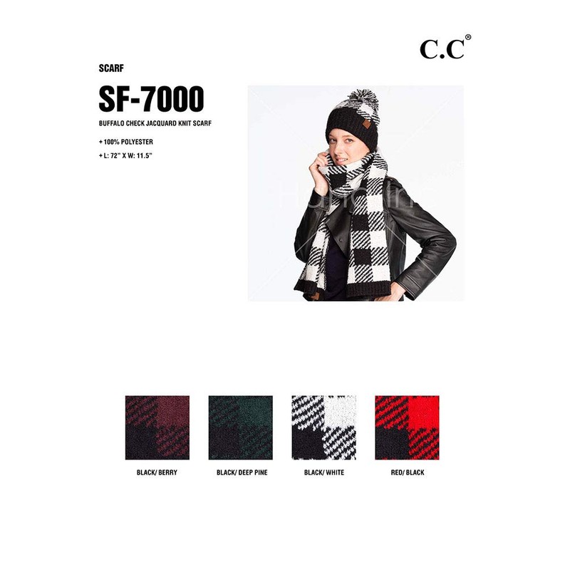 ScarvesMe Exclusive Buffalo Check Knit Winter Warm Long Scarf