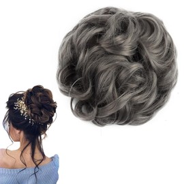 prinfantasy Messy Bun Hairpieces for Women Hair Extension Updo Curly Bun Scrunchie FQ040