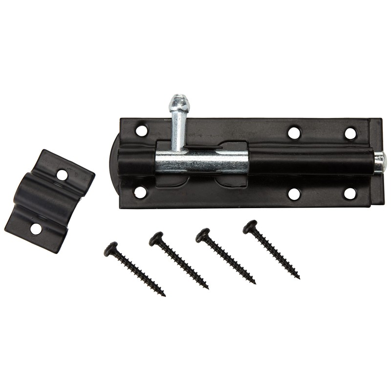 TIMCO Straight Tower Bolt - Black - 4" - TBS4BP