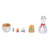 5Pcs Nesting Dolls Kit Innovative Cartoon LongNecked Cat Ornament Wooden