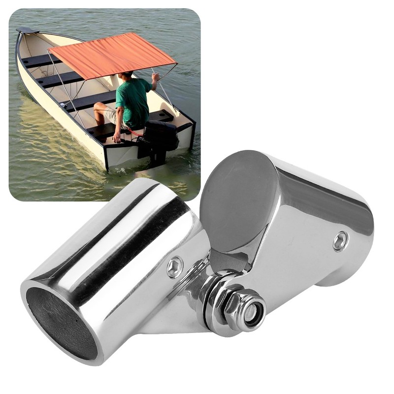 2Pcs Stainless Steel Folding Rotatable Connector Marine Boat Rail Tube