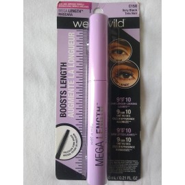 WetnWild C158 Very Black Mega Length Mascara Boosts Length Eye Makeup 6 ml