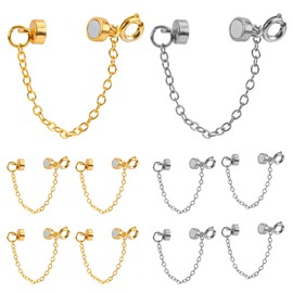 10pcs Magnetic Bracelet Clasps and Closures, Gold and Silver Magnetic Necklace Converter Clasp Bracelet Chain Clasp Extender Never Lose Magnet Jewelry Clasps and Closures for Bracelet Necklace Making