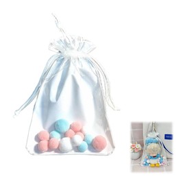 Aninako Pain Bag, Plush Pouch, 7.5 / 8.3 inches (19/21 cm), Size Compatible, Sewn Pouch, Doll Storage Place, For Going Out, Showing Bag, Drawstring Type, Highly Transparent, Dustproof, Waterproof, Pom