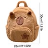 Mochila Bolso Peluche Afelpada Backpack Moda Adorable Escolar Suave Capybara
