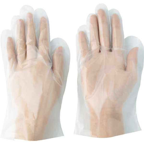 Kawanishi Kogyo #2012 Polyethylene Gloves, Embossed Exterior, 100 Pieces, Clear,