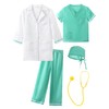ReliBeauty Doctor Costume for Kids with Accessories Kids Scrubs for