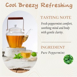 Johou Peppermint Herbal Tea Pods, Specially Ground Pure herb, Full-Flavor, Compatible with All K-Cup Brewers & Keurig 2.0, 24 pods, Caffeine Free Sleep time Tea, Made in Taiwan