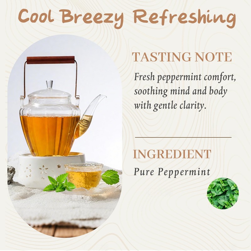 Johou Peppermint Herbal Tea Pods, Specially Ground Pure herb, Full-Flavor,