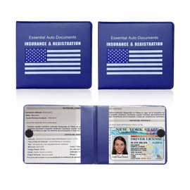 Ziciner Car Registration Insurance Holder, 2Pack Essential Auto Card Document Glove Box Organizer with Velcro Closure, Vehicle Interior Accessories Perfect for Most Car, Truck, SUV