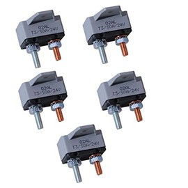 Bumbesti 12-24V 50Amp Resettable Stud Type Circuit Breaker Fuse Holder 50A,Crosswise Bracket 5Pack