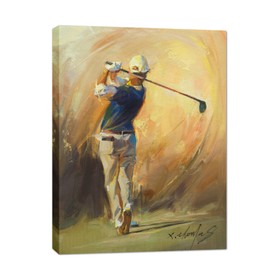 JZLDZS Large Golf Wall Art Golf Course Canvas Painting for Bedroom Living Room Man Cave - 24x32 Inch Ready to Hang Framed Sports Theme Wall Decor
