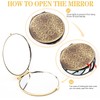 ANZHUO Retro metal compact travel mirror 1x/2x magnification compact portable