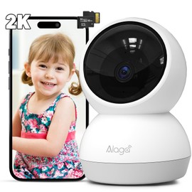 Alaga Security Indoor Cam 2K Indoor Surveillance Camera, WiFi, Swivelling, Indoor Camera Surveillance with Night Vision