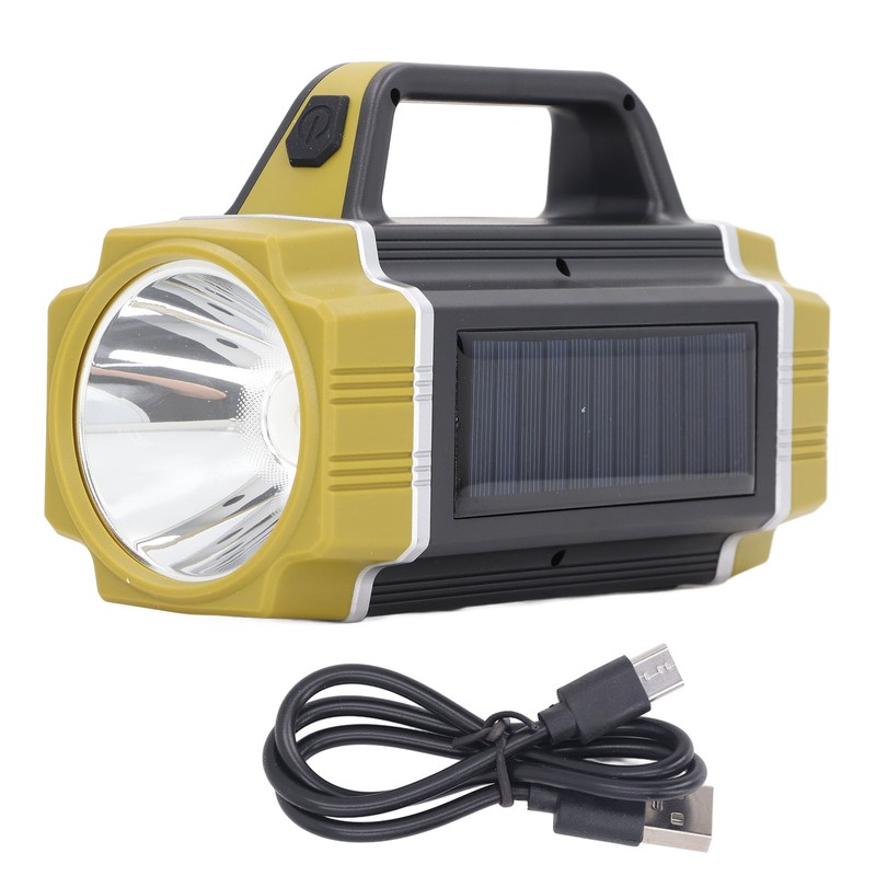 Solar Flashlight Front Side Lighting 6 Gear Super Bright USB