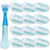 12 PCS Replacement Razor Blades, With 1 Handle, Compatible With