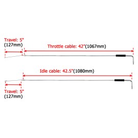 CB 12" 14" Handlebar Stainless Steel Throttle and Idle Cable Kit For Harley Dyna