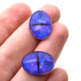 Megan's Beaded Designs Fantasy Dragon Oval Glass Eyes Collection Bundle - Set of 10 Eyes Bulk Wholesale - 18mmx25mm