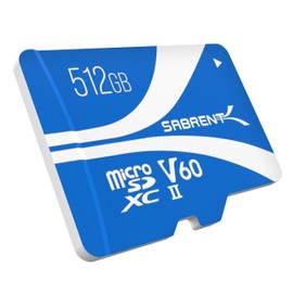SABRENT Rocket V60 microSDXC Memory Card | 512GB, V60 Specification, 8K Video, A1, UHS-II Compatible (SD-MT60-512GB)