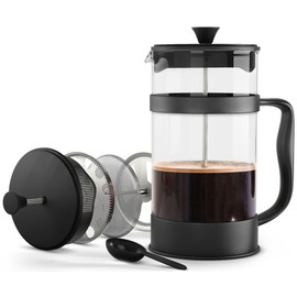 Utopia Kitchen 12 Ounce 0.35 Liter French Press Coffee Maker, Tea Maker, Travel Coffee Presses, Heat Resistant Thickened Borosilicate Coffee Pot for Camping Travel Gifts, Black Pack of 1