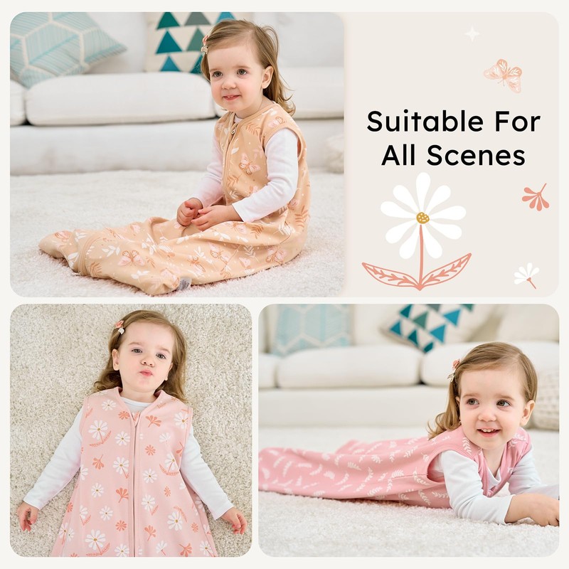 FIEMOL Baby Sleep Sack 0-6 months, 100% Cotton Sleeping Sack