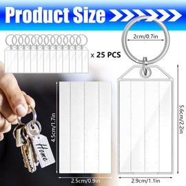 Key Tags, 25 Pcs Key Fobs Labels, Plastic Key Labels for Luggage, Key, Pet Name, Warehouse (White)