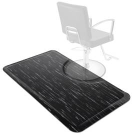 Saloniture 3 ft. x 5 ft. Barber & Salon Floor Mat - 5/8 in. Thick Marble Rectangle Anti-Fatigue Stylist Station Mat