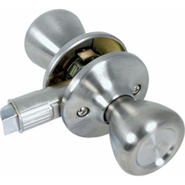Mobile Home Passage Lockset for Interior Doors, Satin Nickel