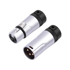 HUAEU 3Pin XLR Connectors Plug,XLR 3 Pin Male/Female Plugs Audio Mic Microphone Cable Plug Connector Audio Socket,1 Male+1 Female-2 Pack