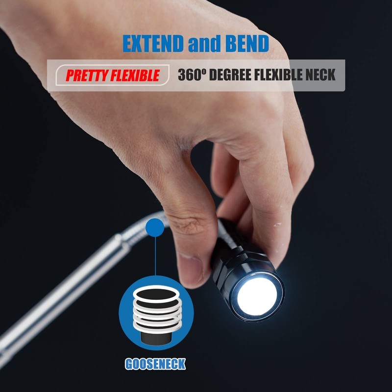 VIBELITE Gifts for Dad, Magnetic Flashlight with Tool Magnetic Lanyard,