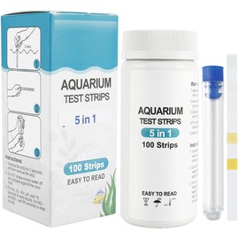 Fulasun 100Pcs Aquarium Test Strips 7 in 1 Fish Tank Test Kit Freshwater Saltwater Aquarium Water pH Test Strips Kit for Total Hardness Nitrate Nitrite Free Chlorine Carbonate pH Value Total Alkali
