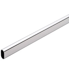 GedoTec® Clothes rack 1500 mm OVAL Steel chrome plated Furniture pipe Wardrobe pipe 30 x 15 MM including 2 Piece Wardrobe rail stock Made in Germany