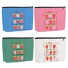 4 Pack Inspirational Coquette Bow Cute Strawberry Makeup Bag, Travel
